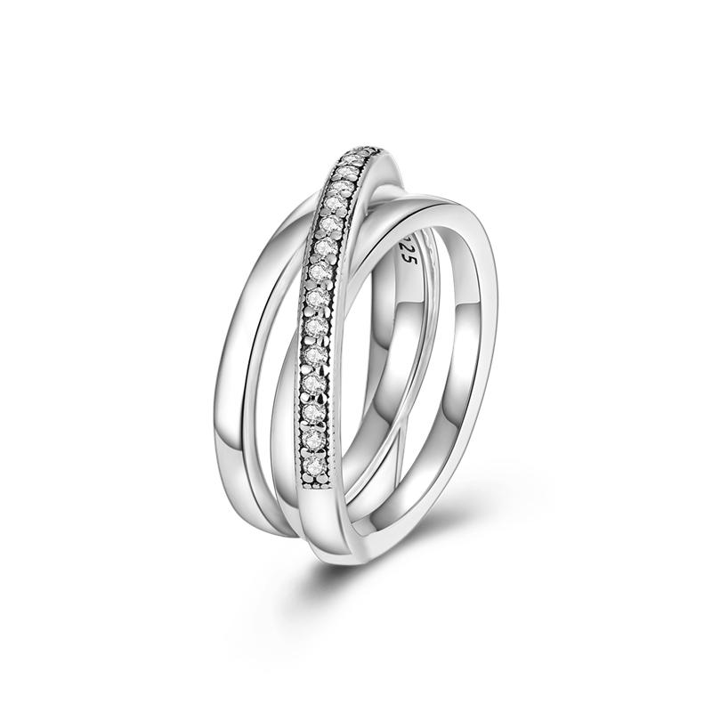 Hot Sale 925 Sterling Silver Stackable Infinite Heart Daisy Flower Ring For Women Original 925 Silver Rings Brand Jewelry Gift