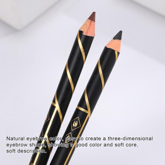 Stylish Good Color Rendering Eye Liner Pen with Sharpener and Brow Comb Brush for Women