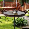Metal Bird Bath 5 Pronged Base Decor Freestanding Vintage Design Garden Birdbath Feeder for