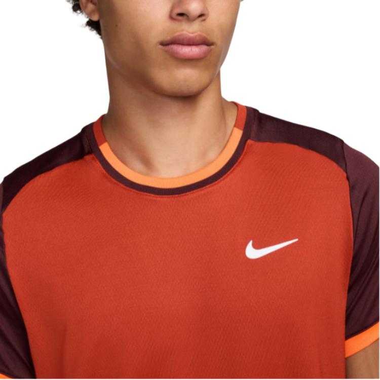 Nike Advantage Comfortable Soft Crew Neck Pullover Versatile Short Sleeve T-Shirt Men Tops Burgundy FD5320-626