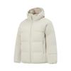Li Ning CF Outdoor Series Solid Color Casual Loose Fit Hooded Short Zipper Down Jacket Unisex Outerwear White AYMV157-1