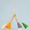 Customized Multicolored Downward Ceiling Pendent Light Italian Style 6 Arms Sputnik Brass Chandelier Fixture