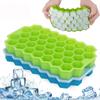 Silicone Honeycomb Shape Ice Cube Tray Silicone Ice Cube Maker Mold with Lids for Ice Cream Party Whiskey Cocktail Cold Drink