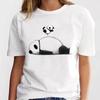 Panda Lovely Print Women T-shirt Cute Cartoon Graphic Print Short Sleeve T Shirt Female Fashion Casual Unisex Clothes Top