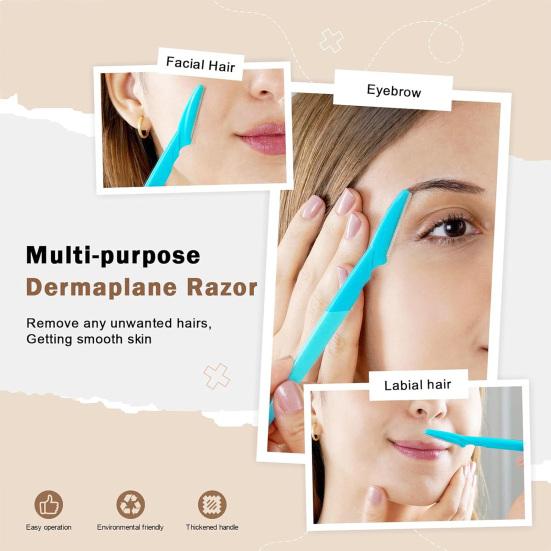 5/10Pcs Eyebrow Razor with Protective Cover Multipurpose Face Exfoliating Dermaplaning Tool Women Men Facial Eyebrow Trimmer