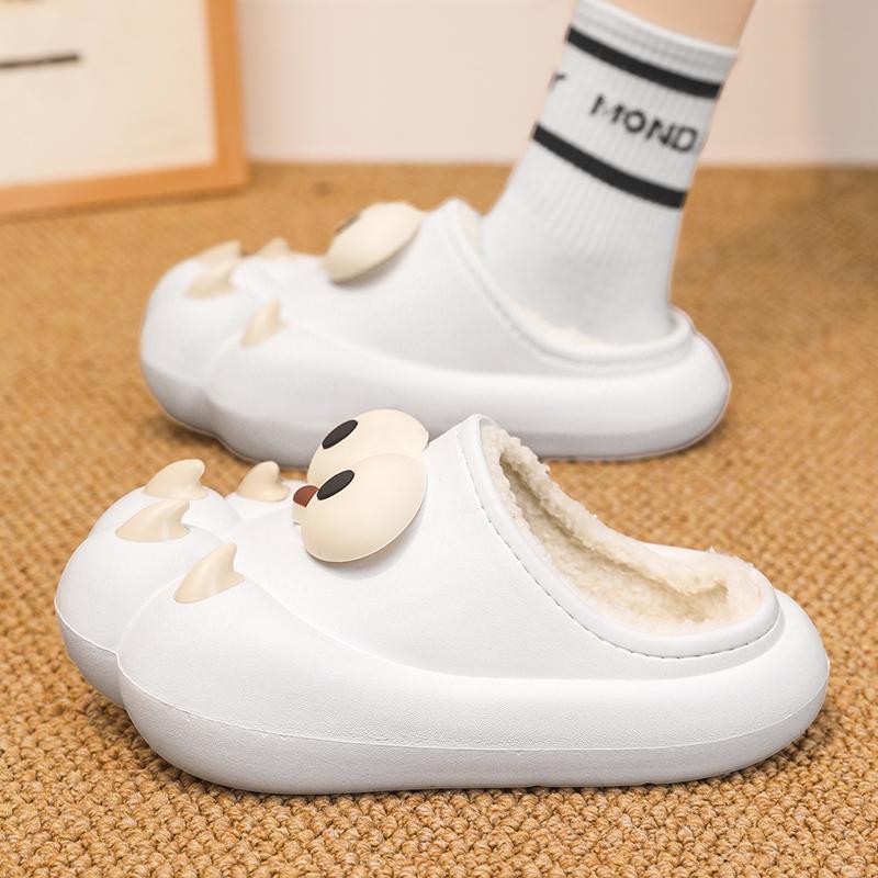 Winter Couple Plus Size Fashionable Lightweight and Plush Warm Slippers Cotton Shoes Men's and Women's Casual Cotton Slippers 36-45