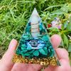 Crystal Stone Evil Eye Ornament Drop Glue Evil Eye Pyramid Pyramid Figurine  Bedside Decoration