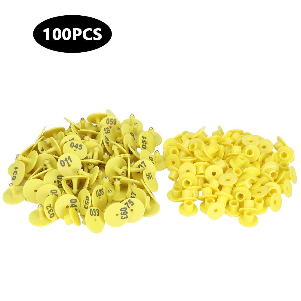 100pcs Livestock Round Number Ear Tag Label Marker Accessory for Pig Sheep Cattle