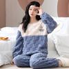Women's Winter Warm Pajamas Set Plus Size Big Teddy Pajamas Girls Casual Long Sleeve Fluffy Pajamas