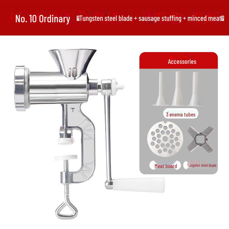 Manual Meat Grinder & Sausage Maker - Hand Crank Minced Meat Chopping Tool.