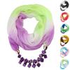 Summer Ladies Scarf Stylish Comfortable Resin Stone Charm Female Necklace Outdoor Wear Sun Protection EMA