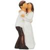 Hand-Painted Medium Size Romantic Couple Statue | Beautiful Resin Home Decor (Pack of 1, White and Brown Color)