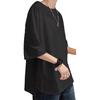 Short Sleeve Large Round Loose Summer 3XL [Hiboss] Men's T-shirt, Size, 5/8 Sleeve, Plain, Cut, Stylish, Fit, Clothes, Men's T-shirt, Black,