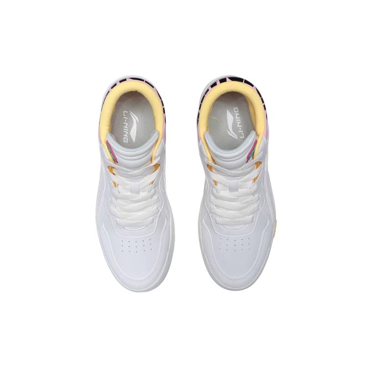 New LiNing Wave Superwave Mid Mid Top Skateboard Shoes Women's White Purple AGCQ238-3