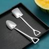 410 Stainless Steel Creative Modeling Shovel Spade Spoon Ice Cream Watermelon Spoon Fruit Fork Dessert Mixing Spoon Tip Spoon
