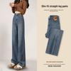 2024 Women's High Waist Fleece Lined Straight Leg Jeans - Autumn/Winter Retro Fashion Trend