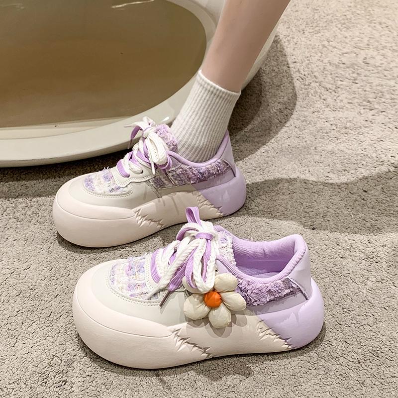 2024 New Kawaii Fashion All-match Platform Shoes Sports Style Casual Round Toe Spring Autumn Korean Version Sweet Cute Sneakers