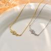 Knot Heart Necklace Full of Diamond, Light Luxury, and High Grade Sense Inn Ladies Necklace Ornaments, Collar Chain Women