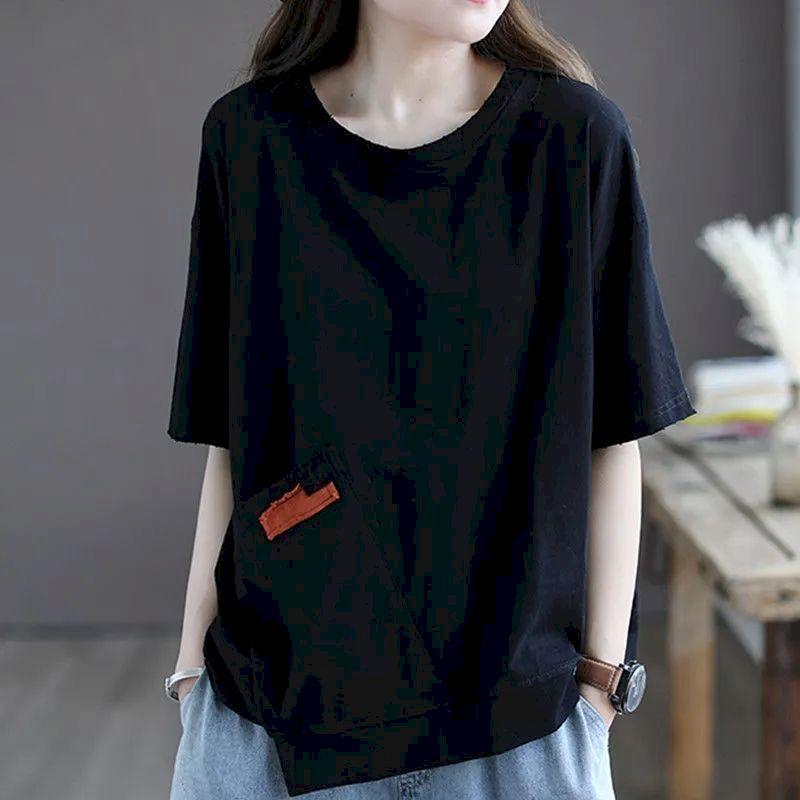 FiveFive Short-sleeved T-shirt Women Summer Tops Korean Style Loose Large Size Fashion T Shirt Pullover Women's Casual T-shirt