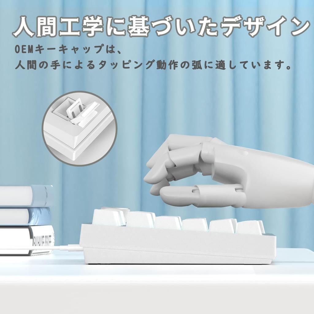 AK820 Wired Mechanical Blue Axis 82 Key Compact Gaming Hot Swap Gasket Backlit with USB DIY Simple English with Windows A.JAZZ Keyboard, 75%,