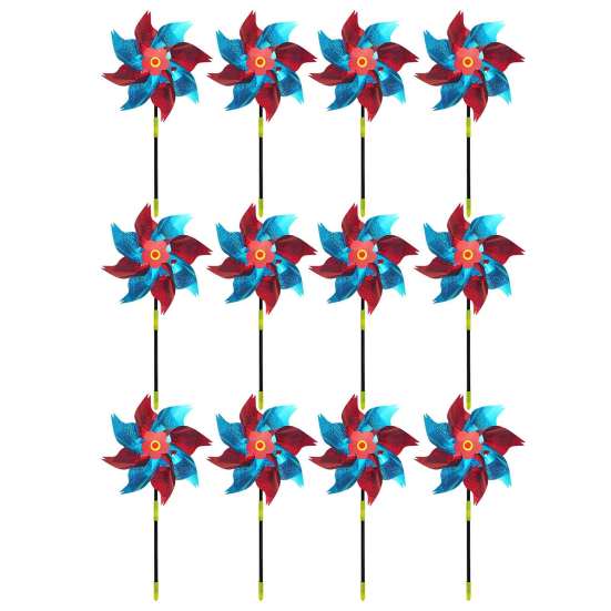 Reflective Pinwheels with Stakes Bird Repellent Wind Spinner Scare Birds Animals Away Multicolor Glittery Pinwheels for Garden Yard Lawn Porch