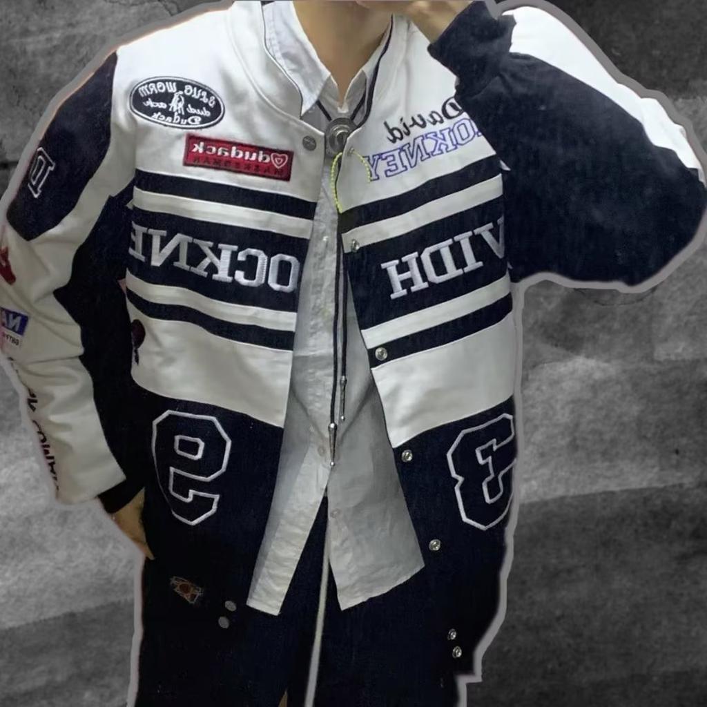 Motorcycle Jacket Long Sleeve Bombers Spring Autumn Hip Hop High Varsity