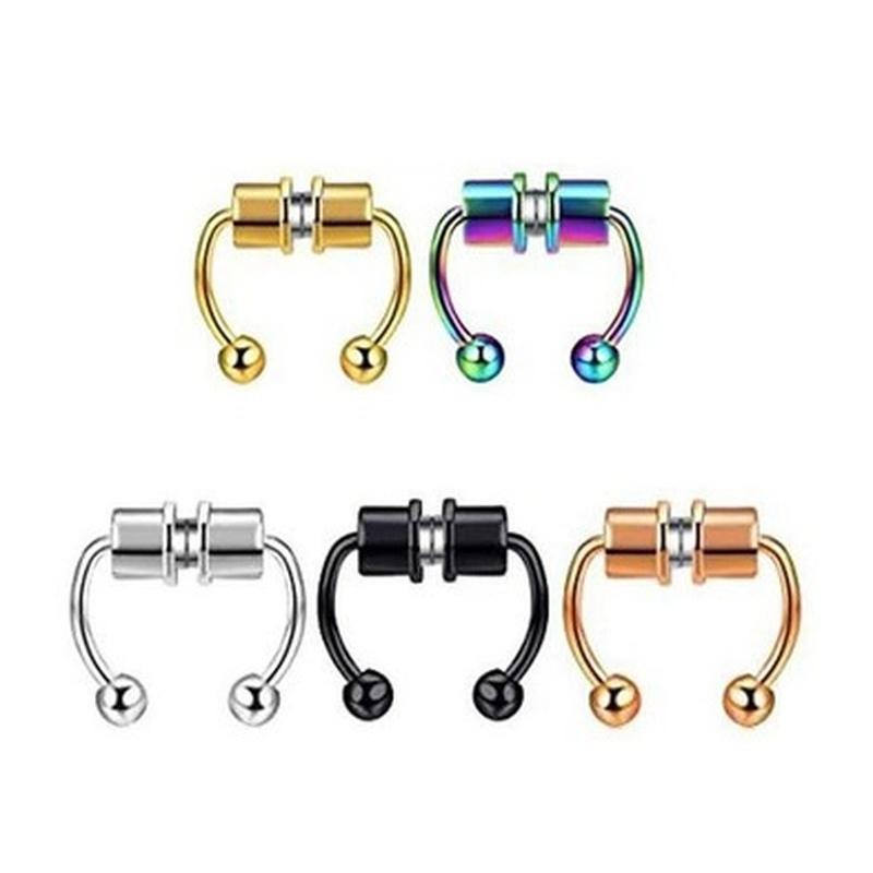 Fake Piercing Nose Ring Alloy Nose Piercing Hoop Septum Rings For Women Jewelry Gifts Fashion Magnetic Fake Piercing