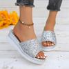 Sequined Thick Soled Slippers Casual Fish Mouth Women's Sandals Beach Shoes
