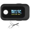Fingertip Pulse Oximeter LED Screen Blood Oxygen Saturation Monitor with Lanyard Black