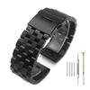 Kai Tian Stainless Steel Watch Band, 24mm, Black, Replacement Strap for Men's Watches
