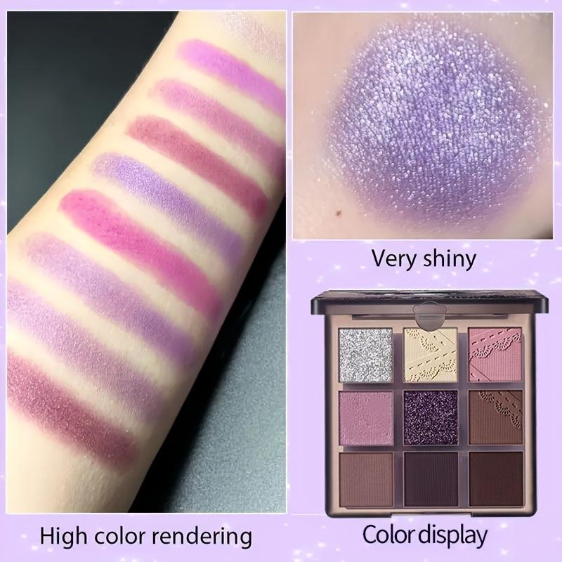 9 Colors Purple Smokey Eye Shadow Palette Highly Pigmented Eyeshadow Matte & Shimmer Makeup Palette Long Lasting Waterproof for Stunning Eye Looks