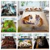 Duvet Cover Set Full King Size Home Textiles 3D Tiger Printed Bedding Cover Set with Pillowcase