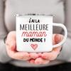 Best Mom In The World French Print Enamel Mug Creative Coffee Cup Drinks Water Milk Cup Enamel Mug Home Drinkware Gift for Maman