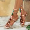 Fashion Women Flat Sandals 2025 New Bohemian Style Casual Gladiator Sandals Women Fashion Open Toe Flat Shoes for Women Zapatos De Mujer