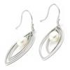 [I3630] - Silver 'Perla' Earrings, Silver-white (rhodium-plated) - 25x13 Mm