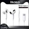 VAORLO Wired Type-C Earphones Digital Chip Compatible Samsung Smartphones HiFi Stereo Bass With HD Microphone Type-C Interface Headset