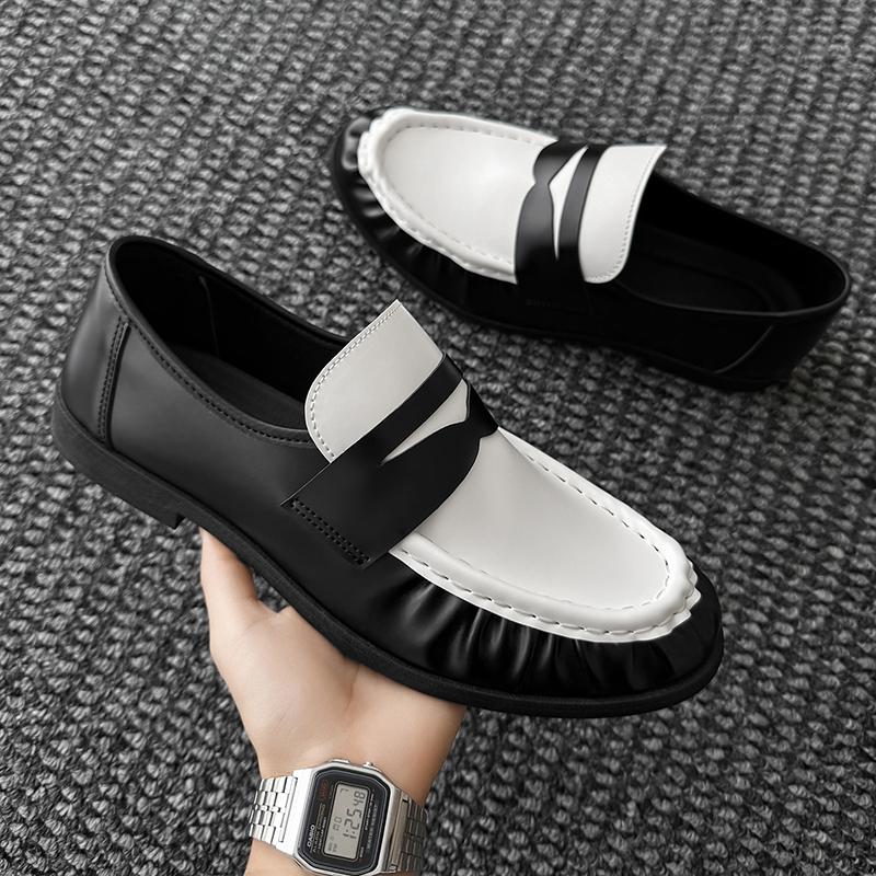 High Quality Genuine Leather Men Shoes Breathable Business Slip On Loafers Man Casual Black Flats Driving Walking Shoes Moccasin