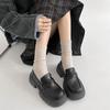 French Versatile Heightening Platform Small Leather Shoes Women's 2025 New Autumn and Winter Retro British Style One-pedal Loafers