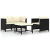 Day and Night - Day and Night 4-piece Garden Sofa Set and Black Synthetic Rattan Cushions