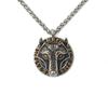 Hot Sale 316L Skull Fire Viking Hugin Munin Runes Fashion Jewelry Pendant Necklace Stainless Steel Wolf Symbol Men Accessories