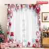 2pcs 2D Flat Printing Christmas Curtains Christmas Ornaments Candy Cane Snowman Fabric Without Electricity Holiday Decorations