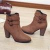 Autumn Winter Women High-heeled Boots Comfortable Warm Women's Cotton Shoes New Wear-resistant Non-slip Womens Boots Botas Mujer