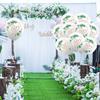 Wedding Balloons 12 Inch White Balloons with Hearts Eucalyptus Prints Romantic Balloons for Wedding Engagement Registry Office Marriage Decoration