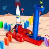 Electric Automatic Laying Domino Brick Train Building Blocks Rocket Toys For Children Colorful Domino Game Educational Toys Gift