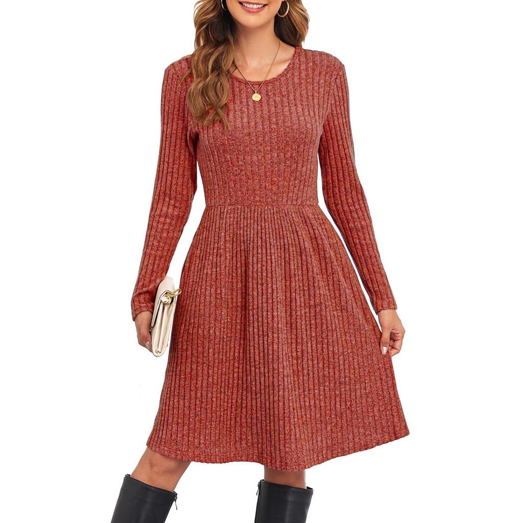 Women's Casual Long-sleeved Loose Solid-color Dress