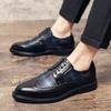 Модные мужские туфли больших размеров Splicing Brogue Carving Leather Shoes Мужские модные туфли Oxford на шнуровке Мужские деловые туфли для мужчин 38-46