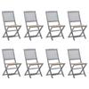 Day and Night - Day and Night Folding Garden Chairs 8 Units and Cushions Solid Acacia Wood