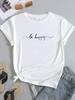 (Asian Size) Women Letter Short Sleeve Fashion Tee Top Clothing Print Lady 90s Cute Lovely Casual Tshirt Female Graphic T-shirts