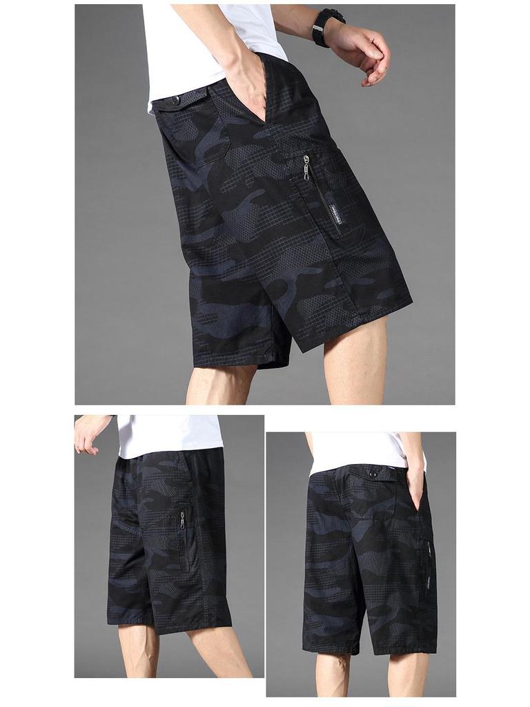 Men's Plus Size Casual Camouflage 7-Point Jodhpurs Shorts