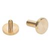 50 Set Binding Rivet Round Flat Head Brass Slot Screw Rivets for Belts Bags Wallets Shoes Jackets Leather Fabric 10x6mm